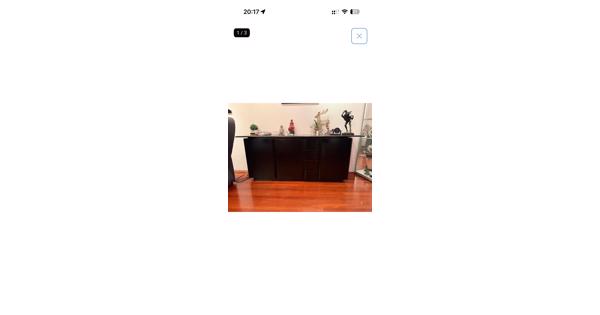 Dressoir zwart met marmeren blad 