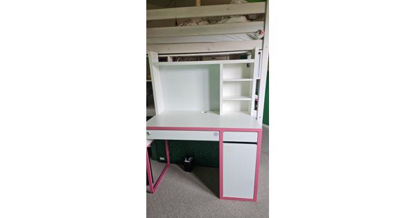 Kinderbureau wit met roze