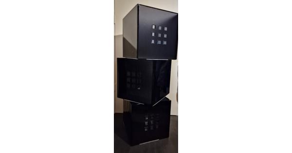 5 stuks zwarte IKEA LEKMAN opbergbakken