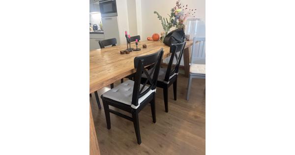 6x eettafel stoelen met kussentjes