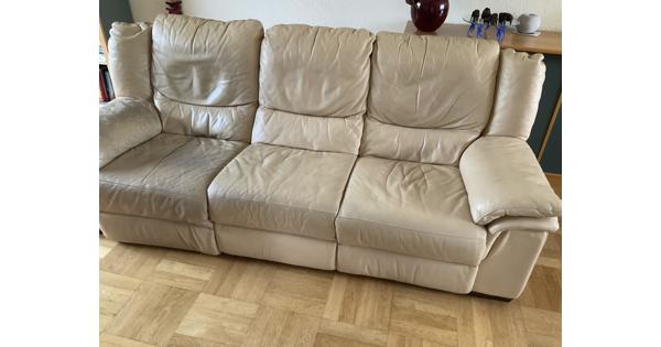 Leren 3 zitsbank met relax zittingen