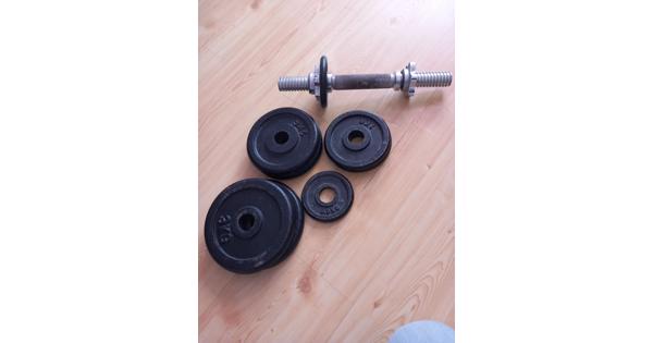 Dumble/ halter met losse schijven.
