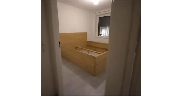 Massief eikenhouten bed met luxe bodems