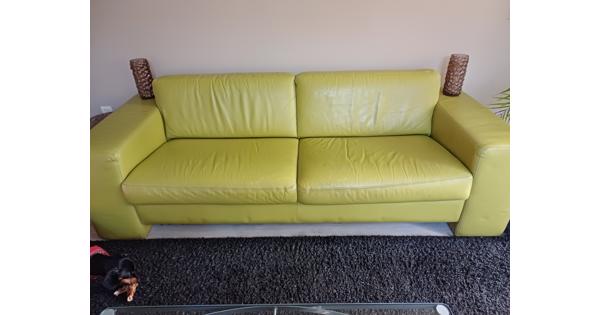 Leren bank limegroen