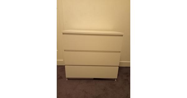 Ladenkast wit met 3 laden