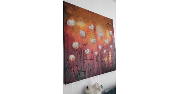 Schilderij in rood tinten