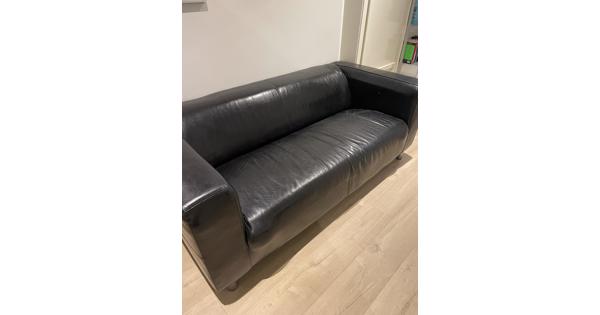 Zwart leren Kapla bank Ikea