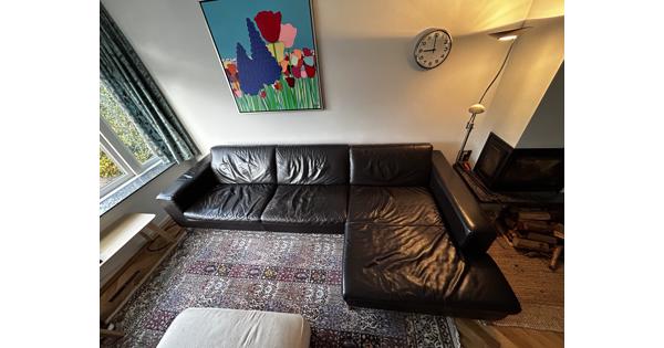 Grote bruin leren 5 zits bank