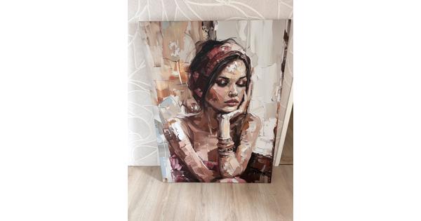 Schilderij vrouw 90x120 cm