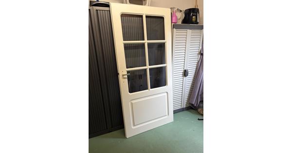 Binnendeur met glas in Ral 9010