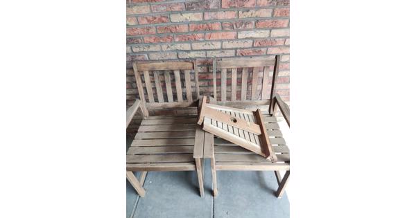 Houten tuinstoelen soort loveseat