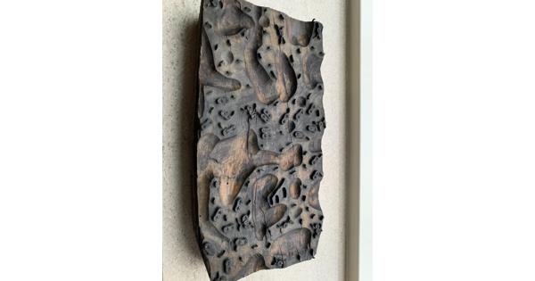 Vintage houten blokprintstempel