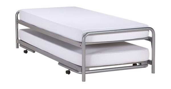 Dubbel Bed - onderschuifbed met Raster bodem en matras