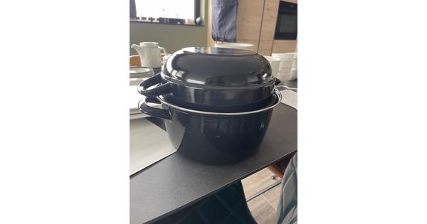 Mosselpan zwart emaille 
