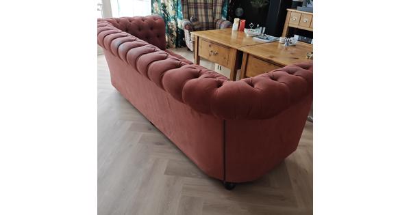 3 zits bank Chesterfield alcantara rood