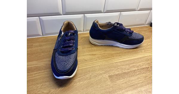 Blauwe lage schoen