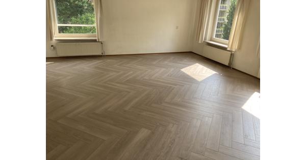 Visgraatlaminaat in zeer goede staat. ca. 70 m2; zelf eruit halen.