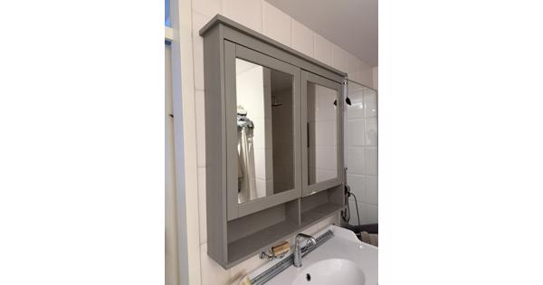 Badkamer meubel en spiegelkast 100cm grijs