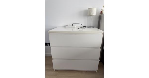 Ikea malm ladekast wit