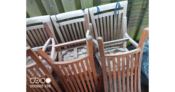 6 eetkamer stoelen teakhout