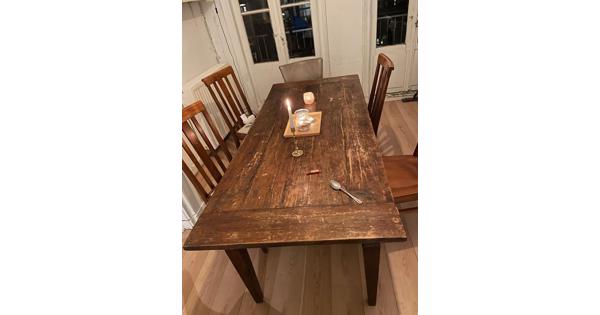 Houten Eettafel met 6 stoelen