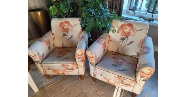 Fauteuils , 2 st,  kleurrijk, met bloemen