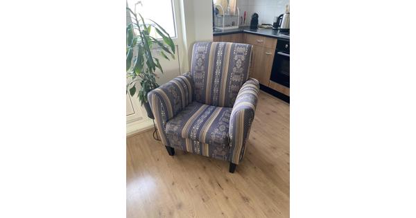 Blauw/bruine fauteuil