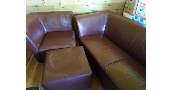 Luxe leren rodebruine bank 