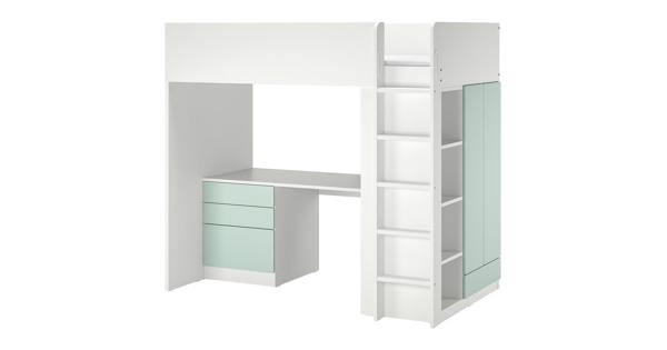 IKEA SMÅSTAD Hoogslaper met bureau en kledingkast