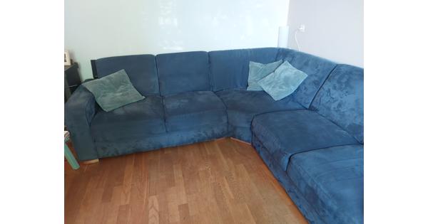 Bank en stoel blauw