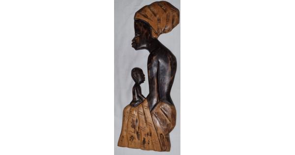 Antiek gesneden kunstobject uit West-Afrika