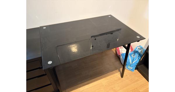 Bureau tafel, glazen blad