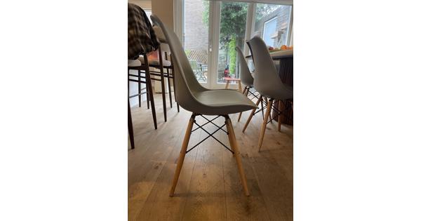set van 4 eetkamerstoelen, grijs