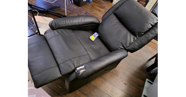 vidaXL Massage Fauteuil van kunstleer zwart