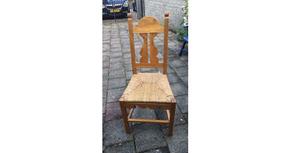 Vintage Eiken Stoelen met Rieten zitting