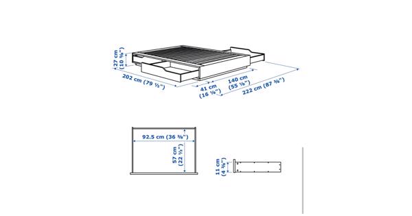 Bed met lades, 140 x 200