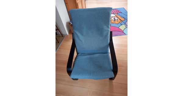 Zitstoel fauteuil blauwe stof