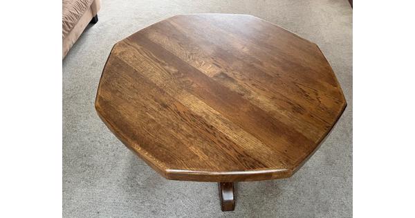 Eiken houten salontafel - 8-hoekig