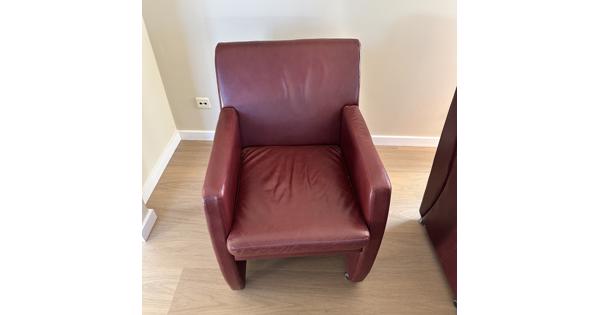 6 leren eetkamerstoelen