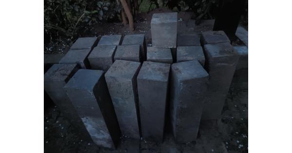 Stapelblokken tuin grijs 15x15x60 cm