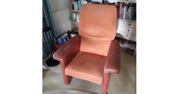 Leren fauteuil, in standen te zetten