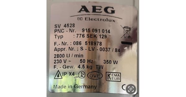 AEG Electrolux centrifuge 2800 toeren