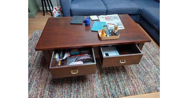 Hoekbank en salontafel