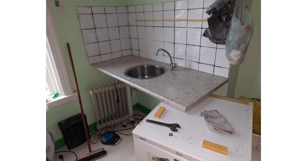 Keukenblad met spoelbak