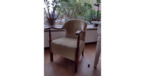 Lichtgroene vintage fauteuil