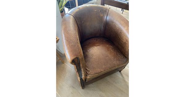 Engelse/Britse Wingchair & Schapenlederen Stoel