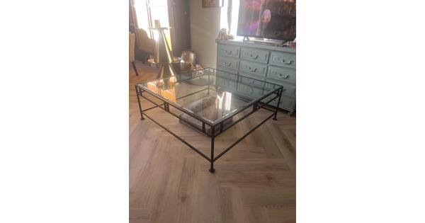 Salontafel glas metaal 