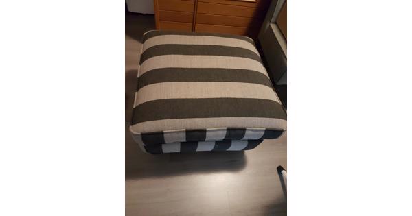 Poef zwart taupe 70 x 70 x 50