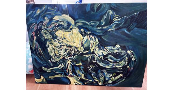 Schilderij met afbeelding van life de man en Brouwer