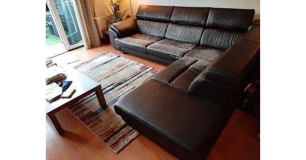 Hoekbankstel (luxe) in zwart 290 x 235